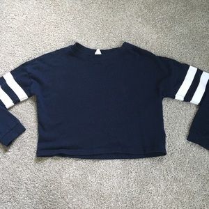 Navy H and M crop top